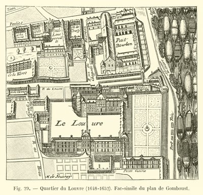 ルーブル地区、1648〜1652年、ゴンボースト計画の複製 作： French School