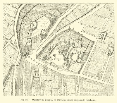 1652年の寺院地区。ゴンボウストの計画の複製 作： French School