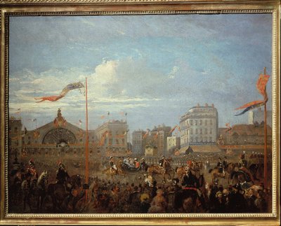 ヴィクトリア女王（1819-1901）、パリ東駅に到着 作： French School