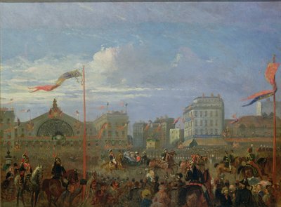 ビクトリア女王（1819-1901）1855年8月18日、東駅に到着 作： French School