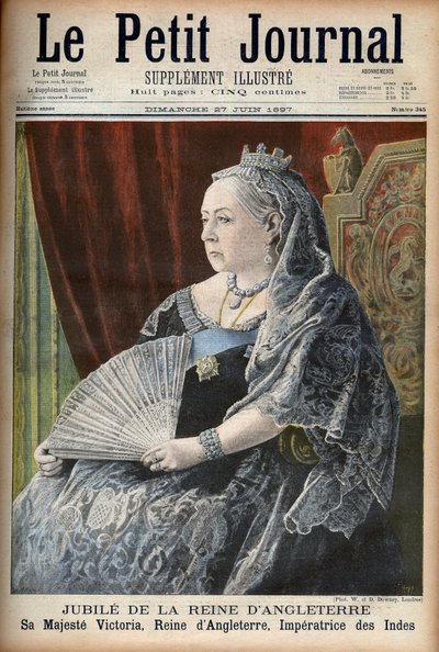 イギリスのヴィクトリア女王、ジュビリーを迎えて - 1897年6月27日付「Le Petit Journal」の表紙（エングレーヴィング 作： French School