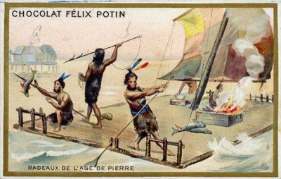 石器時代のいかだ 作： French School