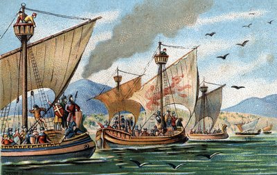 アラブ人を抑えて東シチリアを再征服。Roger de HautevilleがPugliaとCalabriaを征服し、Palermoのサラセン艦隊を退けた。 作： French School
