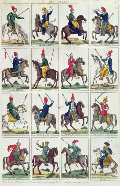 ロシア騎兵の地域ユニット、c.1812-14 作： French School