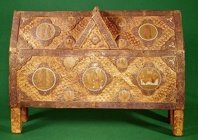 聖カルミニウスの聖遺物箱、リモージュ（銅＆シャンプルエナメル） 作： French School