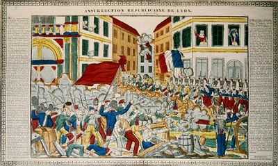 1834年4月9日〜14日、リヨンでの共和党蜂起 作： French School