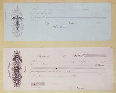 1840年代にトロワで発行された支払い要求 作： French School
