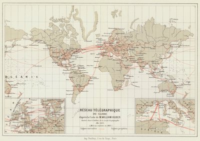 Globe Telegraphic Network（カラーリトグラフ 作： French School