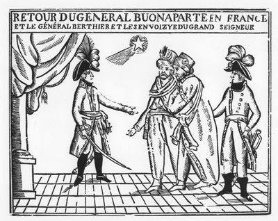 ボナパルト将軍のフランスへの帰還(エングレービング) 作： French School