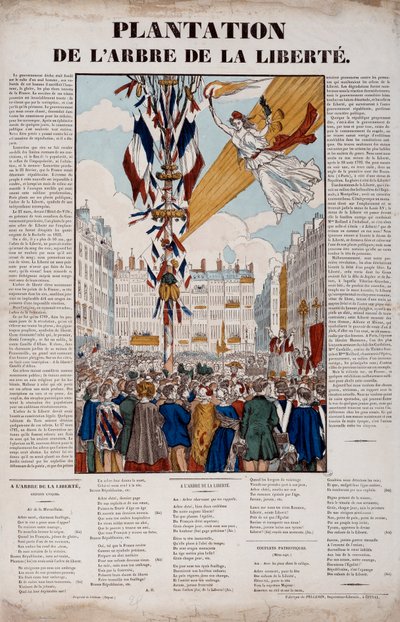 1848年の革命：1848年3月25日の「自由の木」の植樹。1848年のエングレーヴィング パリ、カルナヴァレ美術館 作： French School