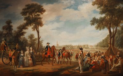 1779年から1781年にかけてストラスブールで行われたコンデ連隊のレヴューとパレード。 作： French School