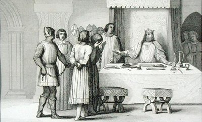敬虔なロベール2世（970-1031）が陰謀者を釈放 1840年頃に出版された『Histoire de France』より（エングレーヴィング） 作： French School