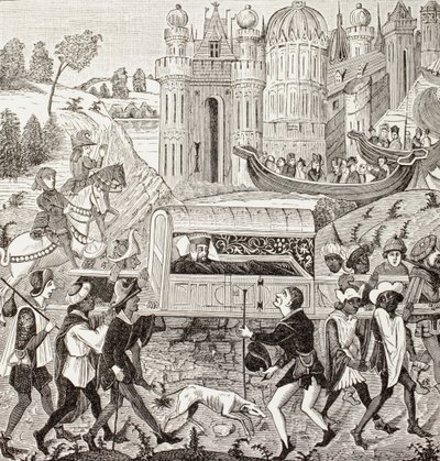 ノルマンディー公爵ロバート1世が黒人たちに担がれている様子（1880年頃、ロンドンで出版されたポール・ラクロワ著「Military and Religious Life in the Middle Ages」より）（リトグラフ版 作： French School