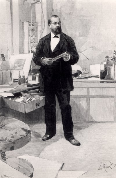 1890年11月29日、ルモンドイルストからのロバートコッホ（1843-1910）の研究室 作： French School
