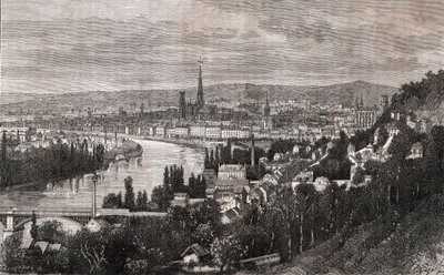 Rouen - Seine-Maritime - V.A. Malt-Brown著「La France illustree: Geography, History, statistical administration」に掲載された彫刻。1884 作： French School