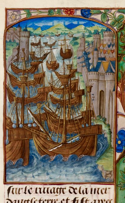 Royal 20 E. III, fol.186v フランス艦隊がスロイスで攻撃, from 