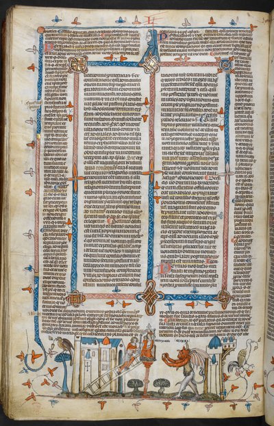 Royal MS 10 E IV, f.209v, The Painter and the Devil, Decretals of Gregory IX, kiiltävä Bernard of Parma ("Smithfield Decretals"), n. 1300-40 (vellum) 作： French School