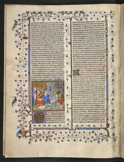 ロイヤル MS 15 D III f.15v 旧約聖書のシーン、「聖書の歴史、第 1 巻と第 2 巻」 作： French School