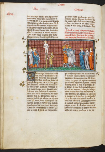 Royal MS 16 G. VI, Romhildan kuolema, Romhildan tyttäret pelastamassa kunniansa (Kirja 4, 24), Les Grandes Chroniques de Francesta 作： French School