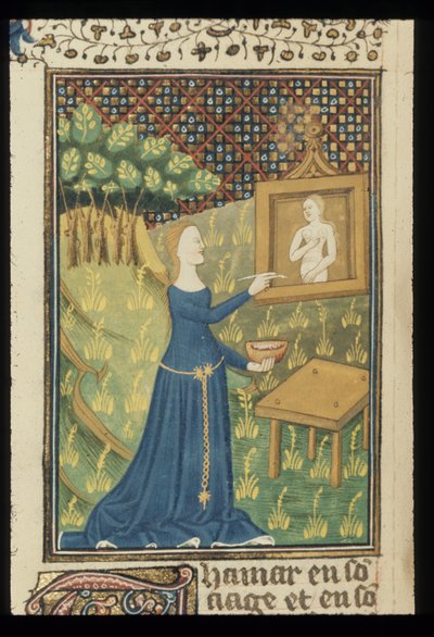 ロイヤル MS 16 G V f.068v ジョヴァンニ・ボッカッチョ作、1440 年頃の無名のフランス語訳による「De claris mulieribus」のページ (Le livre de femmes の貴族とレノメ) 作： French School