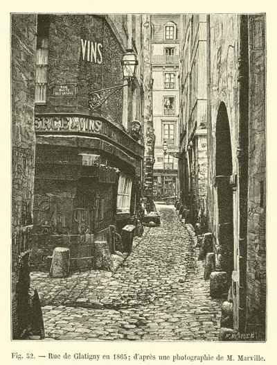 1865年のグラティニー通り。 Mマービルの写真から 作： French School