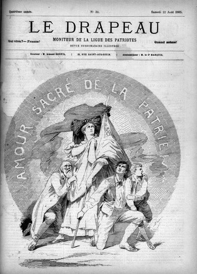 祖国への聖なる愛-「ザ・フラッグ-愛国同盟のモニター」の表紙-8月22日 作： French School