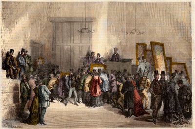 1868年にパリの競売人ホテルで行われた絵画の販売。"L