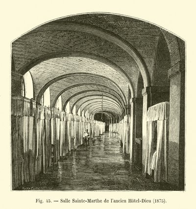 古いホテルデューのサントマルトホール、1875 作： French School