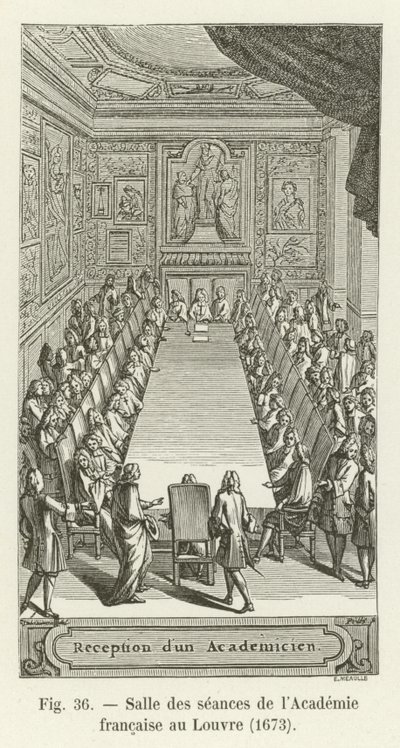 ルーブル美術館のフランスアカデミーの会議室、1673年 作： French School