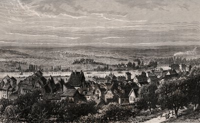 Sarreguemines - Moselle - V.A. Malt-Brownによる「La France illustree: geographie, histoire, administration statistique」に掲載された彫刻。1884 作： French School