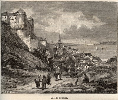 ペイ・ド・ラ・ロワール地方、メイン＝エ＝ロワール県のソミュール県 - V.-A. Malt-Brownによる「France illustree: geography, history, statistical administration」に掲載された彫刻。Malt-Brown著「France illustree: geography, history, statistical administration」に掲載されている。1884 作： French School