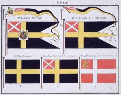 スカンジナビアの旗、1819年頃のフランスの旗の本 作： French School