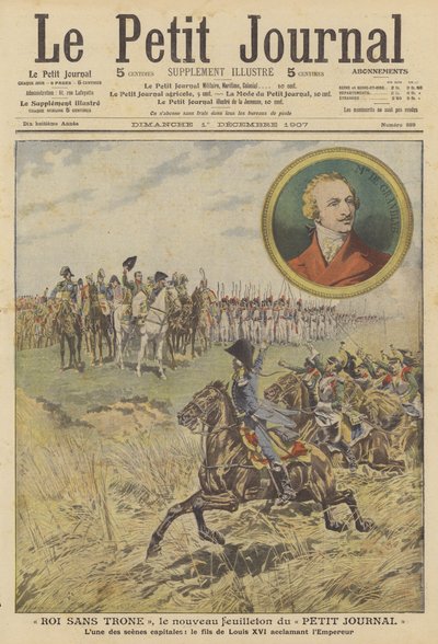 Le Petit Journal」の新連載「King Without a Throne」のシーン（カラーリトグラフ 作： French School