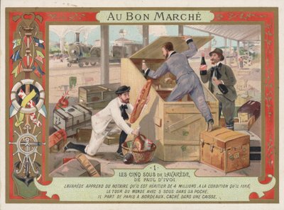 Paul Ivoi (chromolitho) の小説 Les Cinq Sous de Lavarede のシーン 作： French School