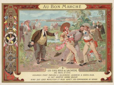 Paul Ivoi (chromolitho) の小説 Les Cinq Sous de Lavarede のシーン 作： French School