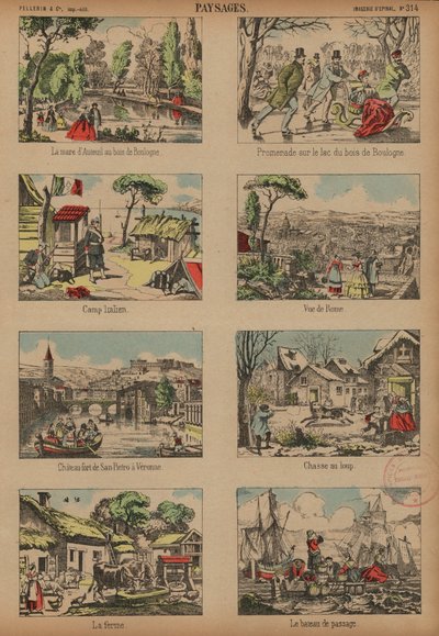 情景・風景（彩色彫刻 作： French School