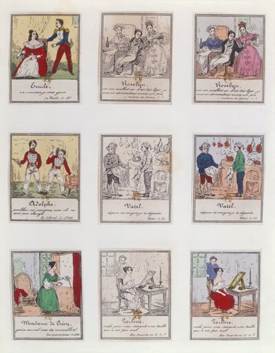 19世紀初頭のパリのヴォードヴィルとオペラコミック座、c1825-35のシーン 作： French School