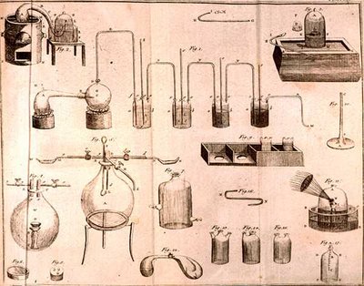 科学機器、D。リザースによって刻まれたアントワーヌローランドラヴォワジエ（1743-94）による化学の要素、1796年 作： French School
