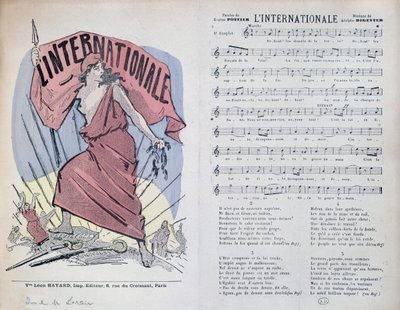 曲LInternationaleのスコアシート、1900年頃 作： French School