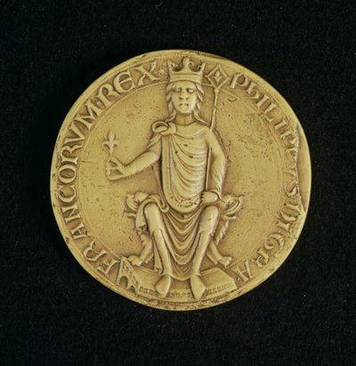フィリップIIアウグストのシール（1165-1223）1198（ワックス） 作： French School