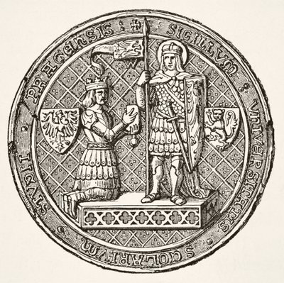 Seal of the University of Prague, from Science and Literature in The Middle Ages by Paul Lacroix pub. London 1878   1455272   ja       japanese Successfully Translated  Original: Donkey Ride at Heist Translat: Donkey Ride at Heist 1440296 ja japanese Succe 作： French School