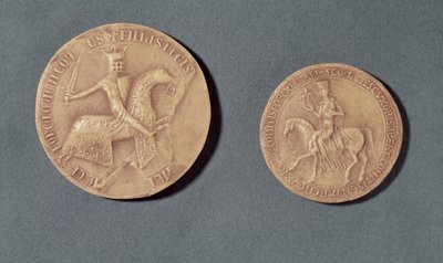アンジューのチャールズ1世（1226-85）とプロヴァンス（ワックス）のベアトリス（d.1267） 作： French School