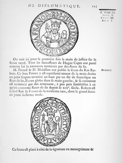 ヒューグ岬の封印（c.941-996）およびRobert II（c.970-1031）The Pious 作： French School