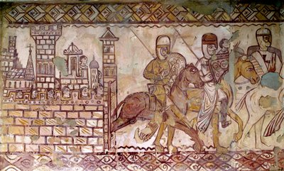 第二次十字軍（1147-1149）：十字軍の始まり。クレッサックの礼拝堂のフレスコ画 作： French School