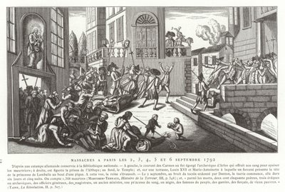 9月の虐殺、パリ、フランス革命、1792年 作： French School