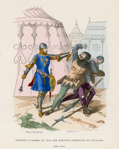 1290-1330年に略奪者を逮捕した軍曹 作： French School