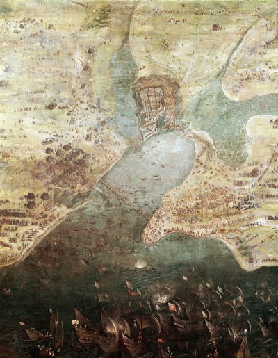 1627年のラ・ロシェル市の包囲戦、詳細（絵画、1640年頃 作： French School