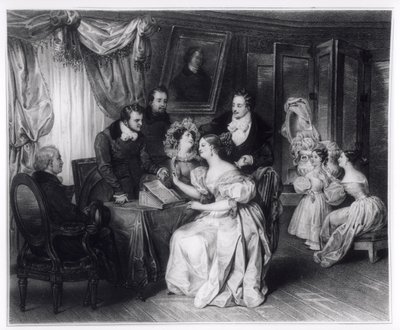 弁護士事務所で結婚契約に署名、1840年頃 作： French School