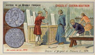 Chlothar IIのシルバーデニール、584（クロモリト 作： French School