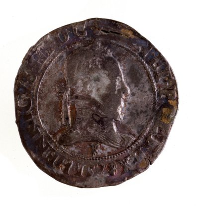 フランス王アンリ3世（アンリ3世）の時代（1574-1589）に作られた銀製のフレンチ・テストン（試金石） 直径3.5cm ナポリ、Museo archeologico 作： French School